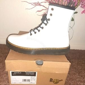 White Doc Martin Patent Leather Zavala